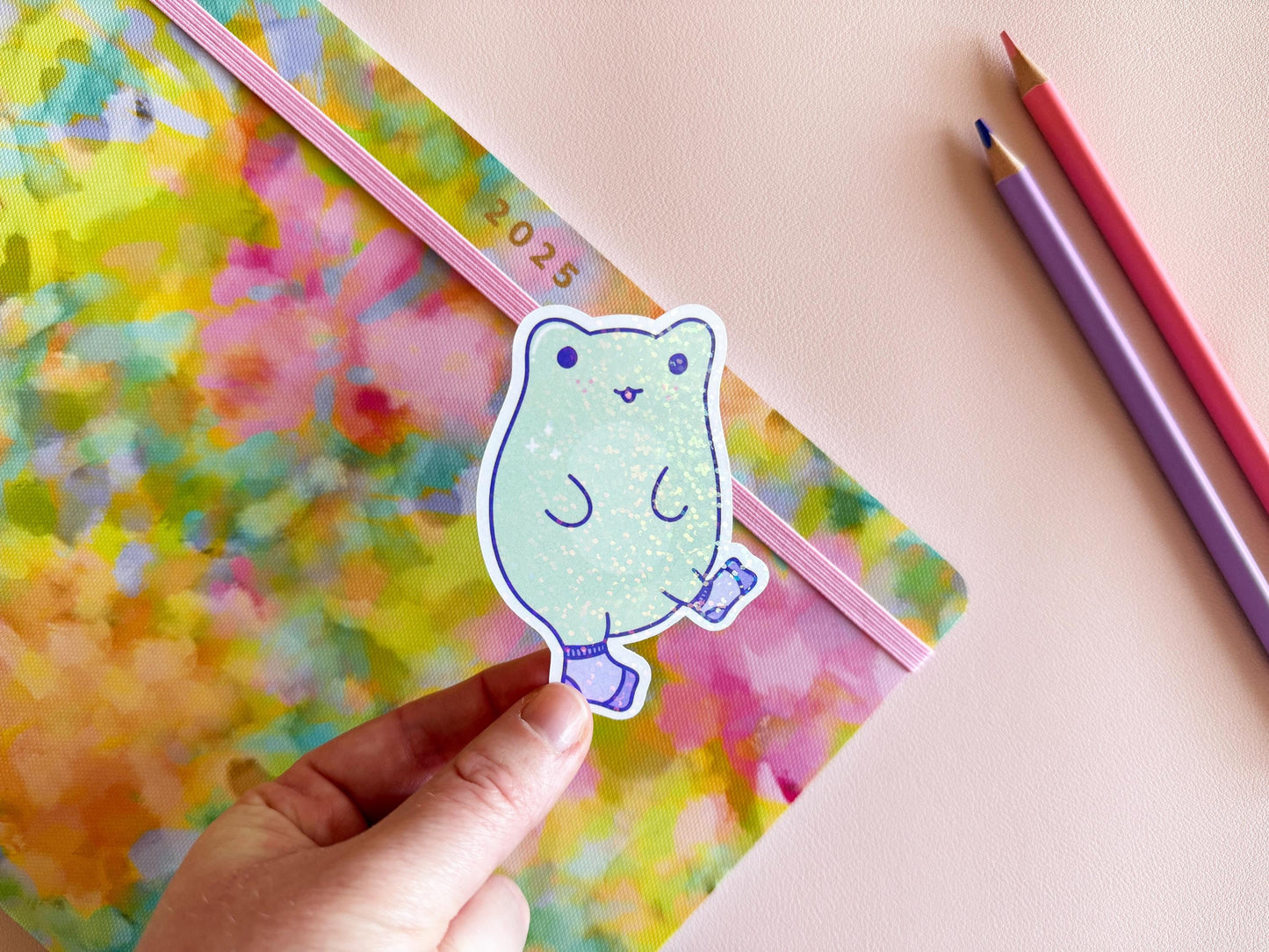 Quirky frog sticker