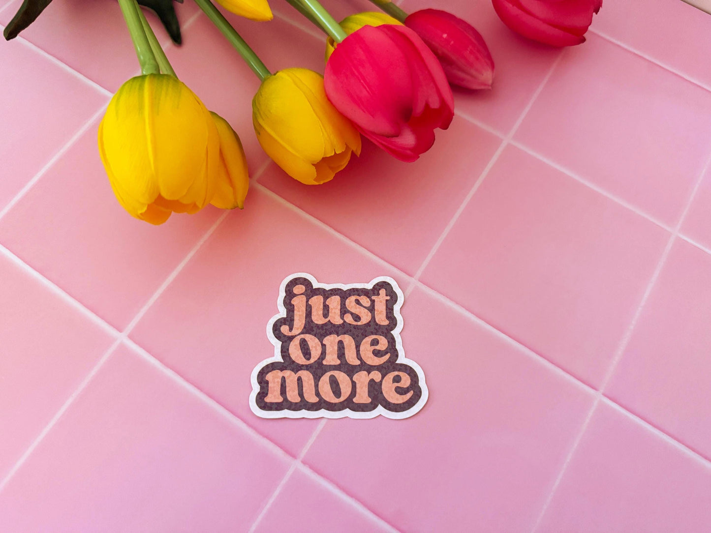 Just one more sticker - bookish sticker, plant parent sticker, die cut sticker, holo sticker, vinyl sticker, collection sticker