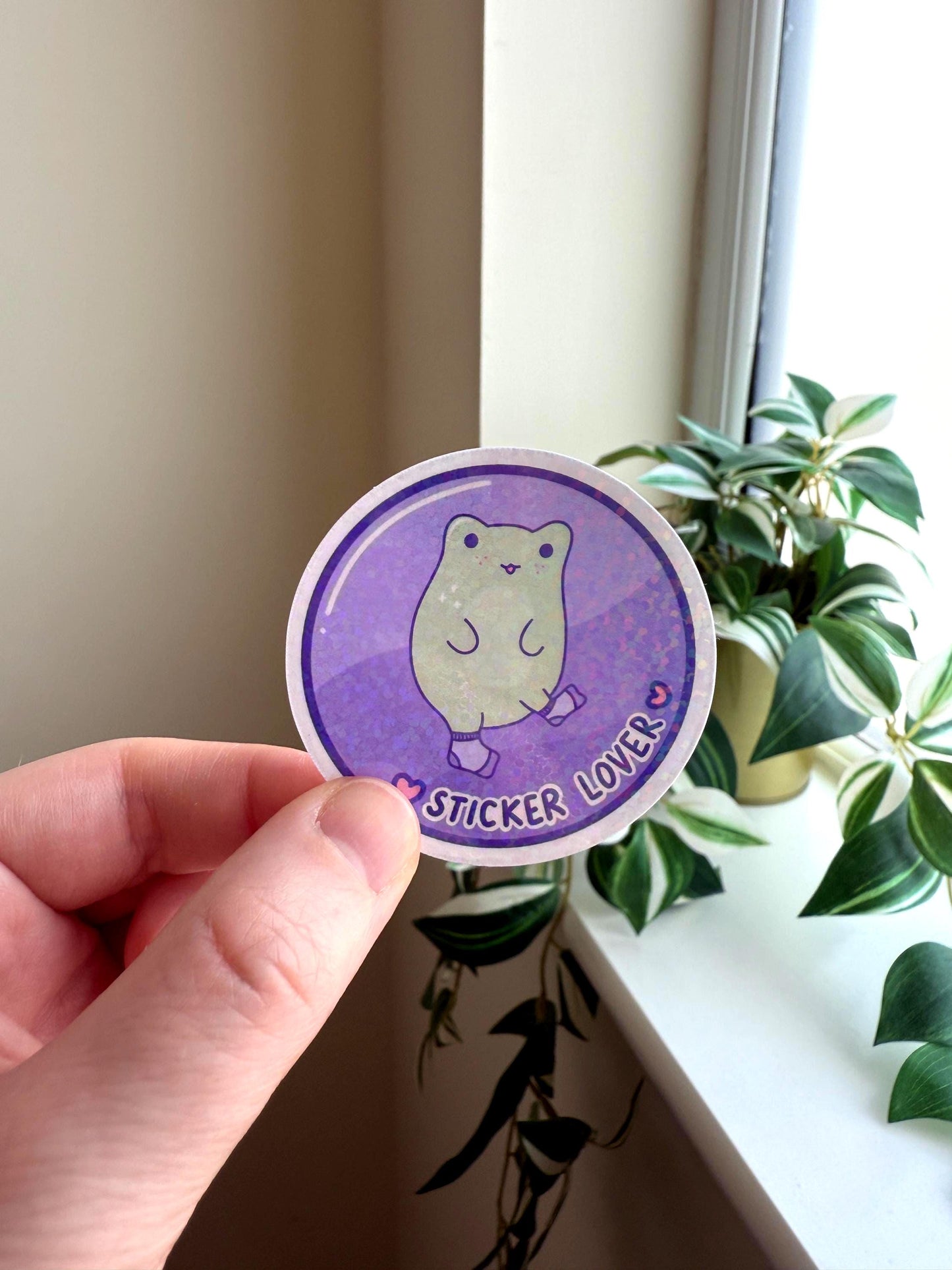 Sticker lover sticker - die cut sticker, holographic sticker, die cut vinyl sticker, kawaii sticker, laptop sticker, cute stationery sticker