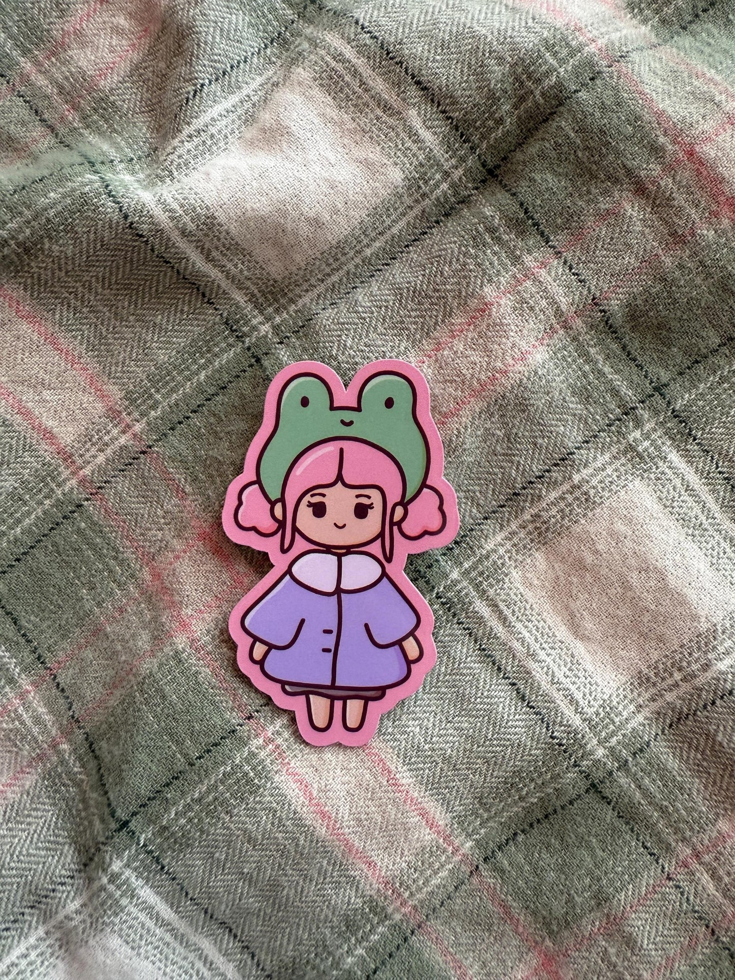Frog girl sticker