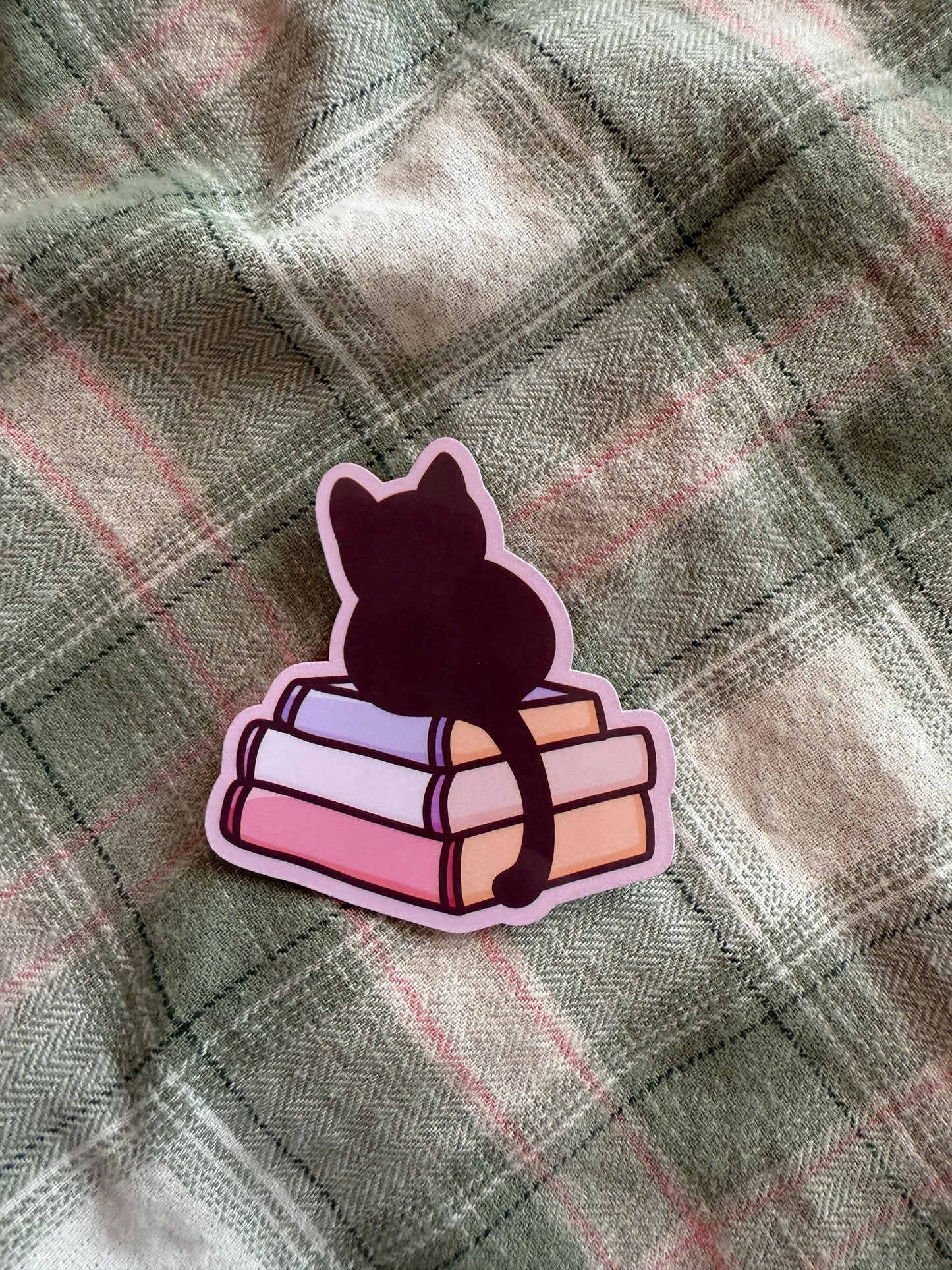 Bookish cat sticker