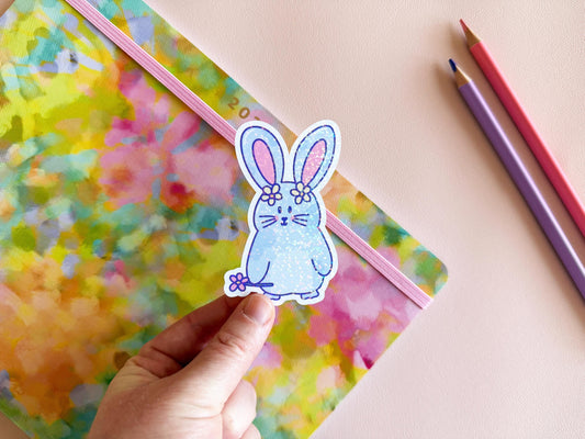 Flower bunny sticker