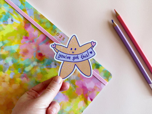 Motivational "You've got this" star sticker