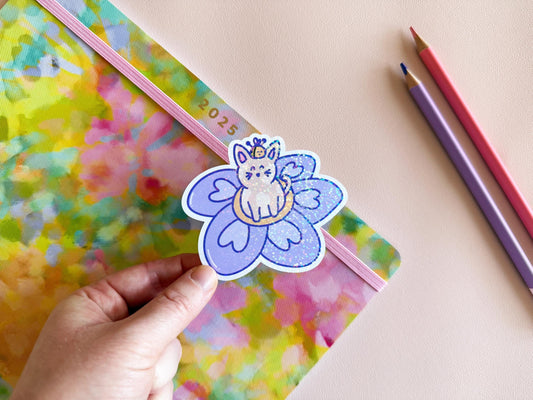Flower fairy cat sticker