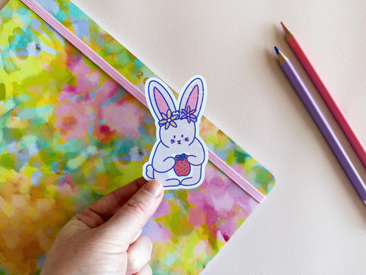Kawaii strawberry bunny sticker