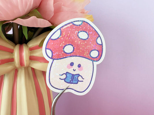 Holographic mushroom sticker