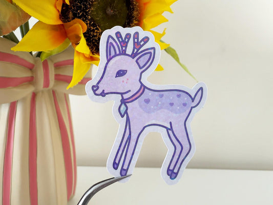 Purple deer sticker