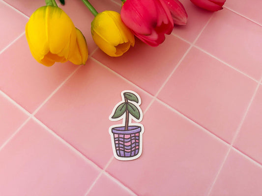 Potted plant sticker