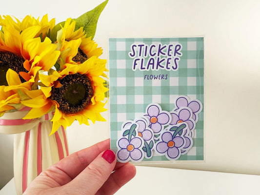 Flower sticker flakes set