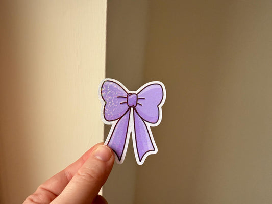 Purple bow sticker