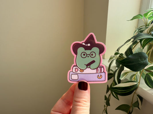 Wizard frog sticker - spooky season sticker