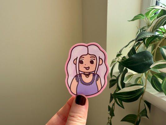 Purple kawaii girl sticker