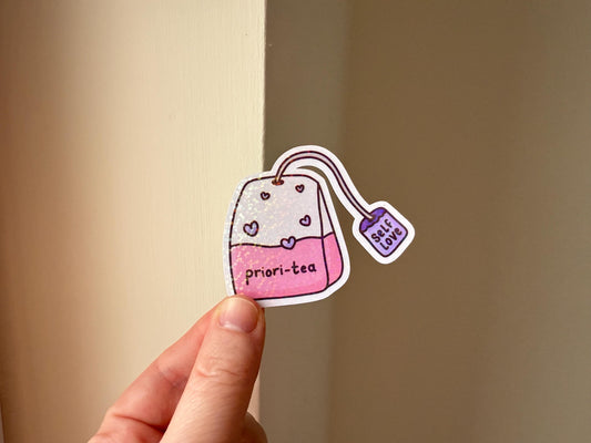 Priori-tea self care tea sticker