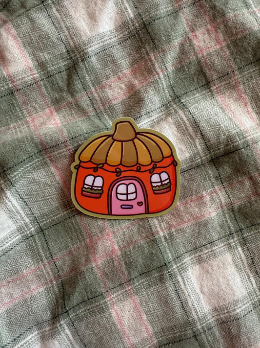 Pumpkin cottage sticker