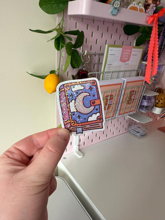 Magical book holographic sticker