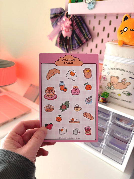 breakfast sticker sheet ~ brunch decor stickers ~ matte journal stickers