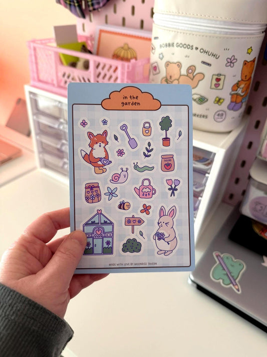 Garden themed sticker sheet ~ matte journal stickers