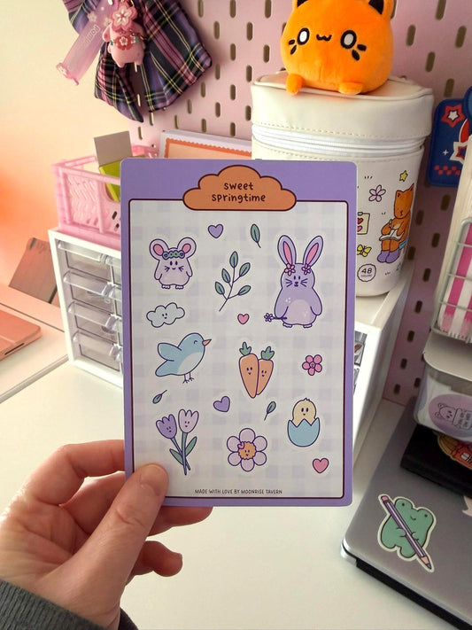 Spring themed sticker sheet ~ matte journal stickers