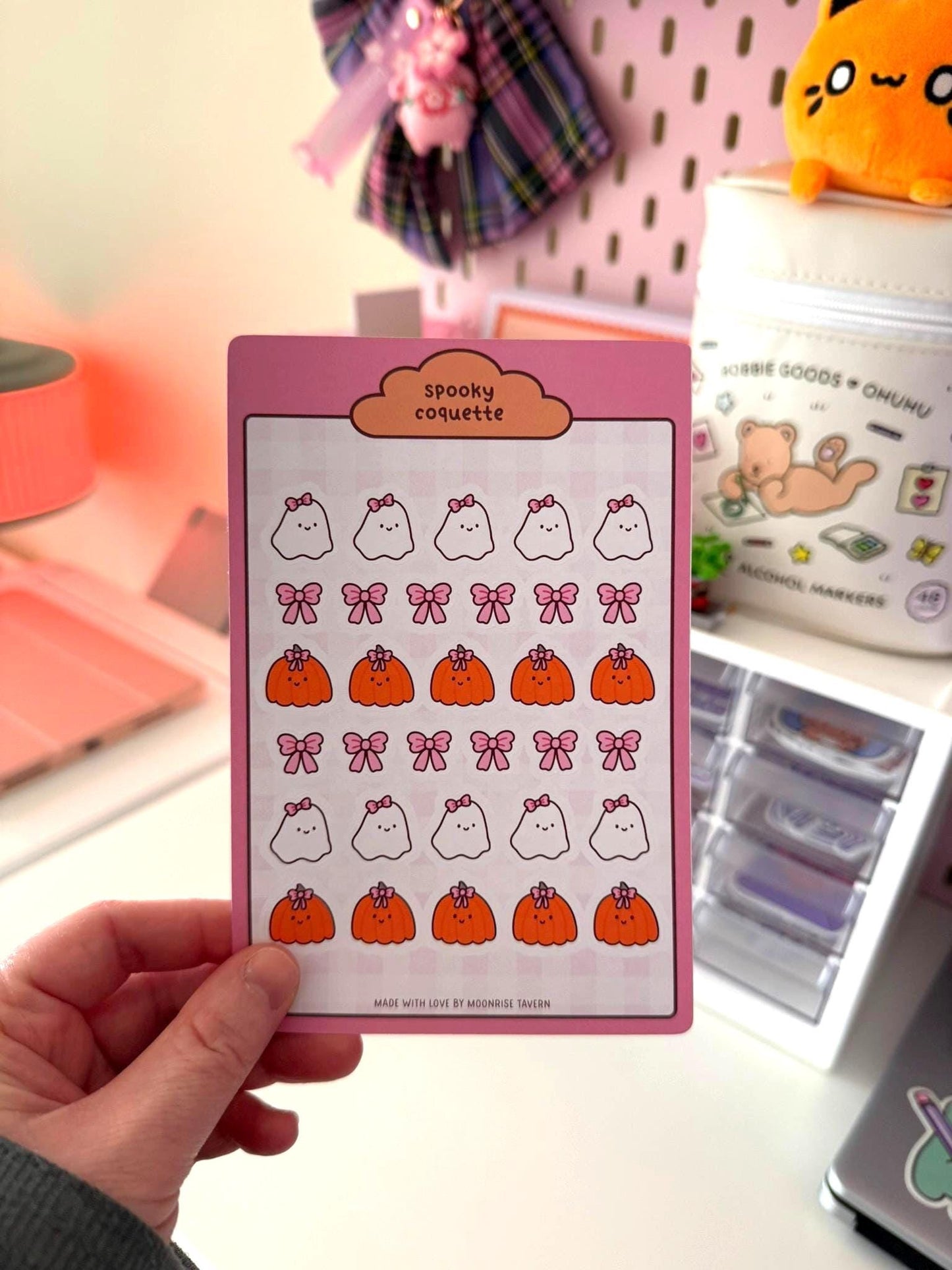 Spooky coquette sticker sheet ~ halloween themed journal stickers