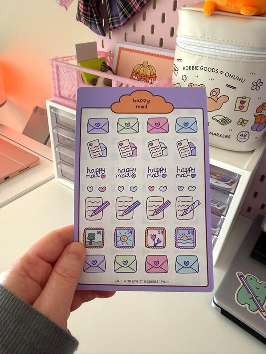 Happy mail sticker sheet ~ journal stickers