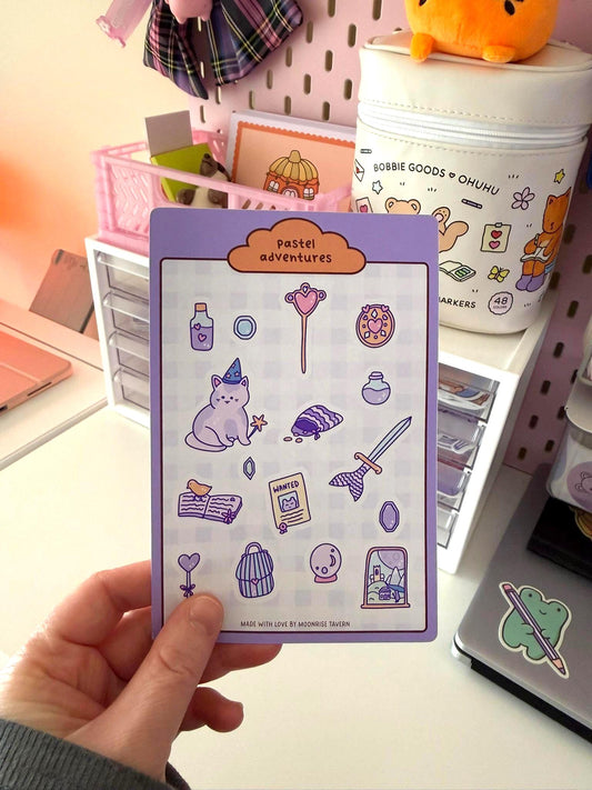 Cat fantasy sticker set ~ matte journal stickers